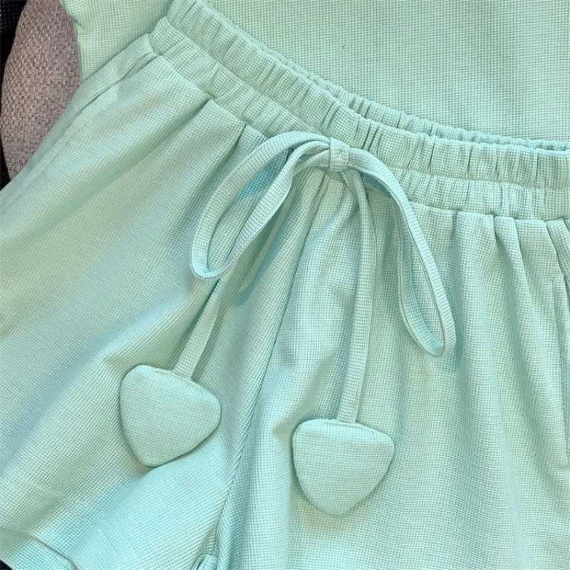 Summer childrens clothing letter printed T-shirt and shorts set childrens girls sleeveless top bottom 2-piece set Tracksuit streetwearT250327