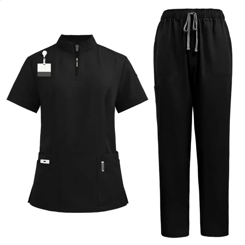Doctor nurse gown womens scrub set beauty salon workwear clinical top pants spa care tuning 250326