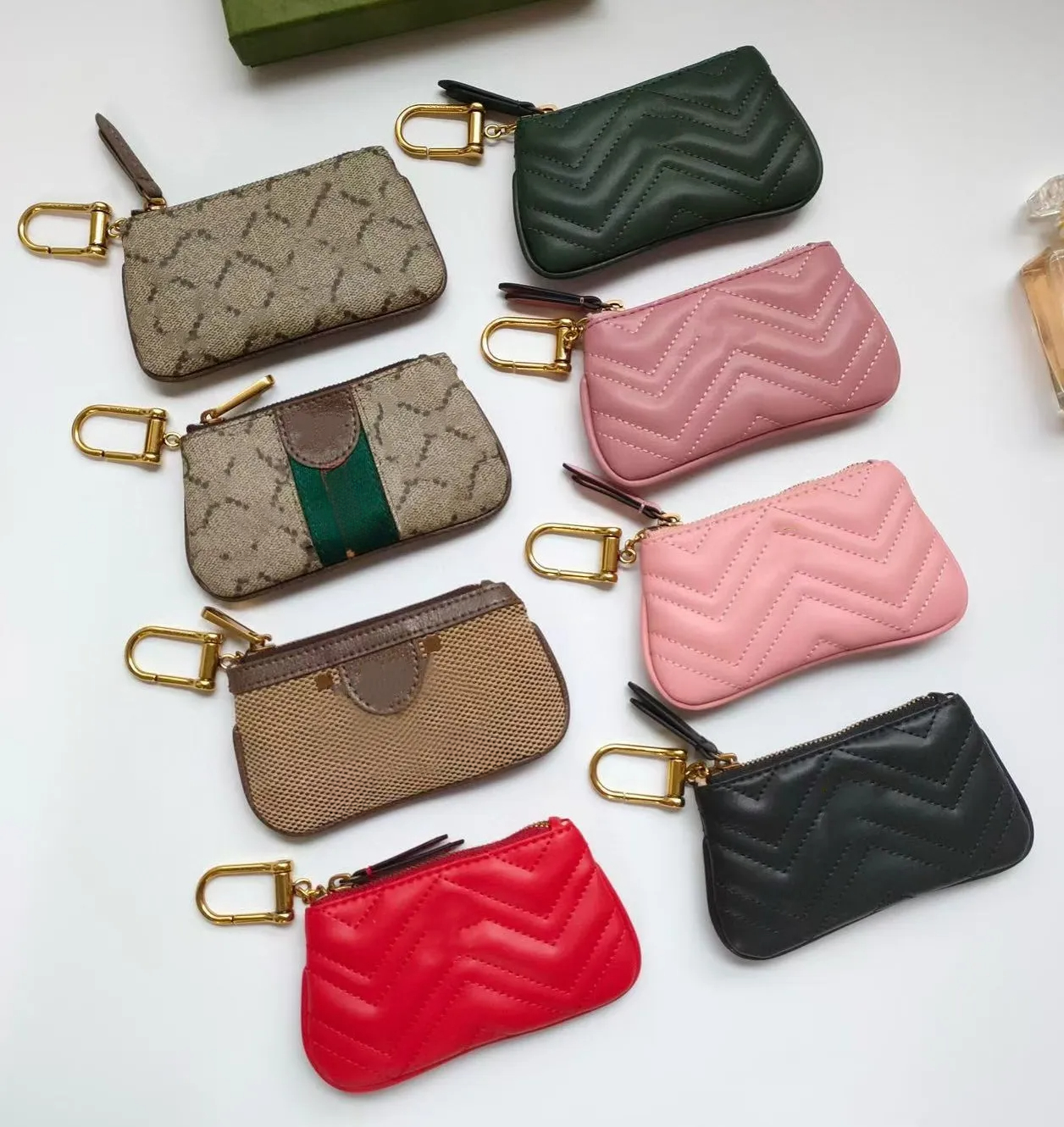 Classic Card Holder Designer Wallets for Women Coin Purse Mini Bag Top Quality Genuine Leather Golden Letter Cardholder Luxury Womens Bags with Keychain Card Wallet