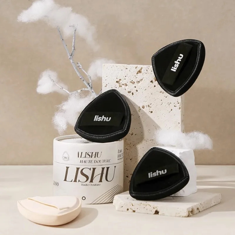 Lishu Black Air Cushion Foundation Puff High Elastic Soft Do Not Eat Powder Makeup Blender Applicator Sponge Wet Dry Dual Use 250317