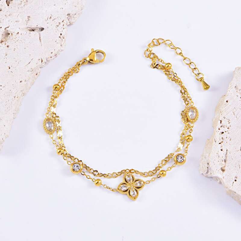 designer bracelet stainless steel doublelayer with vacuum goldplated color and highend feel bracelet