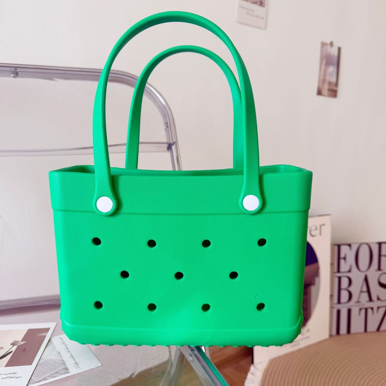 Mini Borg Bag EVA Rubber Waterproof Handbag Beach Picnic Storage Basket Summer Swimming Pool Womens Handbag Mini Cute Jelly Borg Handbag R250372ZYl