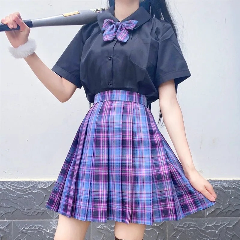Jk uniform plain skiing plus size S8xl Japanese school Esports girls set college fold three piece 250326