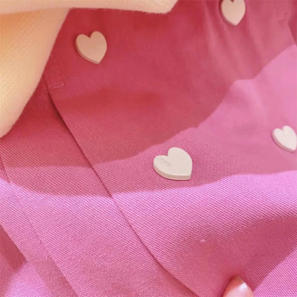 Summer Baby Girls Fashion Clothing Set Embroidery Heart Pattern T-shirtShort Pants 2Pcs Suit For 3-8Y Kids Cute Outfit 250326