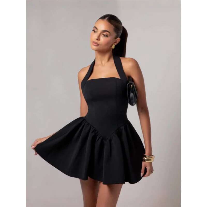 Dongdumaoyi Ruches Mini Spaghetti Band Patchwork Sexy Backless Zoom Kant Hoge Taille Damesmode Jurk