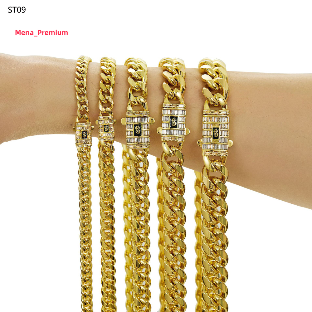 Wholesale Choker 18k Gold Chunky Custom Gold Cuban Link Chain 14k Gold Cuban Miami Chain 20mm Miami Cuban Chain Necklace