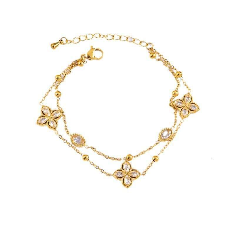 designer bracelet stainless steel doublelayer with vacuum goldplated color and highend feel bracelet