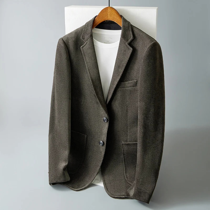 High quality fashionable handsome business casual autumn and winter item thick material set jacket Masculino ultrathin 250326