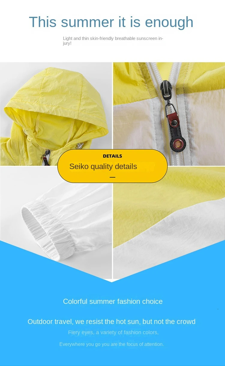 Summer hooded jacket womens waterproof and clothing fishing hunting quick drying skin patch work windproof w250327