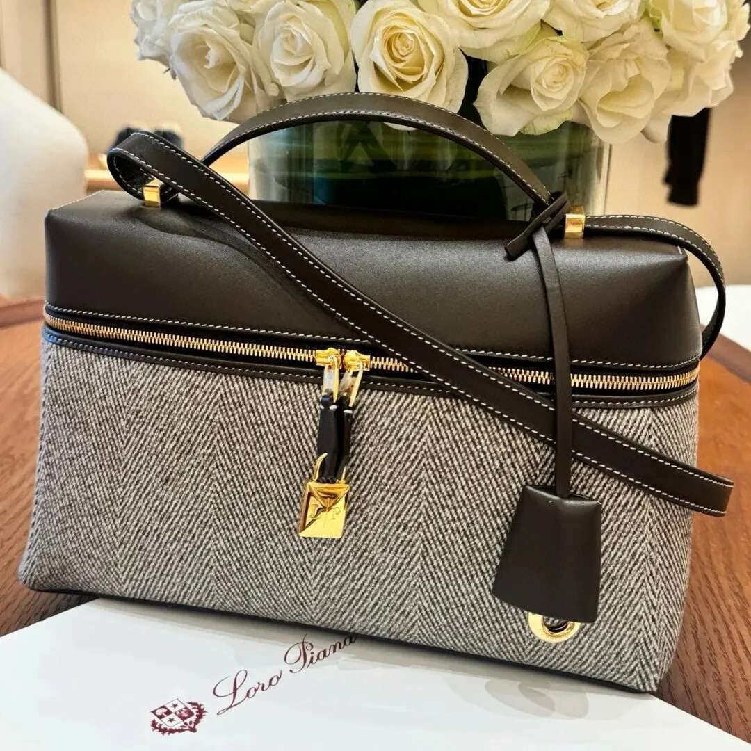 New Canvas Lunch Box Fashionable And High-End Temperament, Single Shoulder Crossbody Women's Bag, Leather Handbag