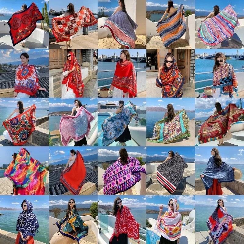 28 90x180cm travel beach sunscreen scarves bikini shawls sarong bags scarves Brazilian womens swimsuits swimsuits 250324