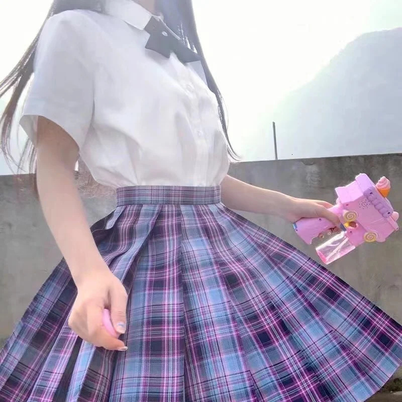 Jk uniform plain skiing plus size S8xl Japanese school Esports girls set college fold three piece 250326