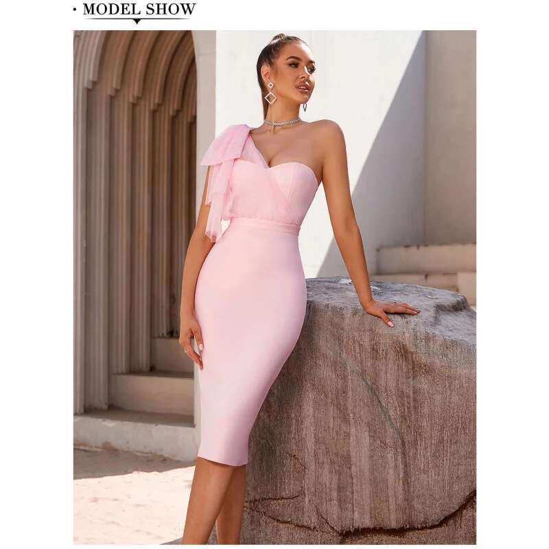 Dongdumaoyi Strapless Bustier Met N Schouder En Mesh Strik Elegante Modieuze Bruilofts Of Avondfeestjurk Voor Dames
