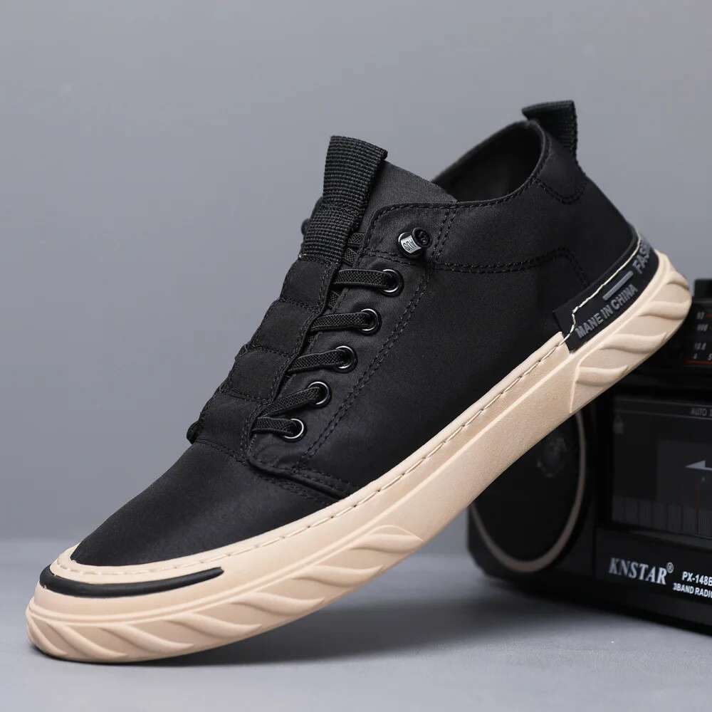 New Trendy Canvas for Summer Breathable Ice Silk Cloth Casual Mens Shoes Edition Student Board Tennis Men Sneakers