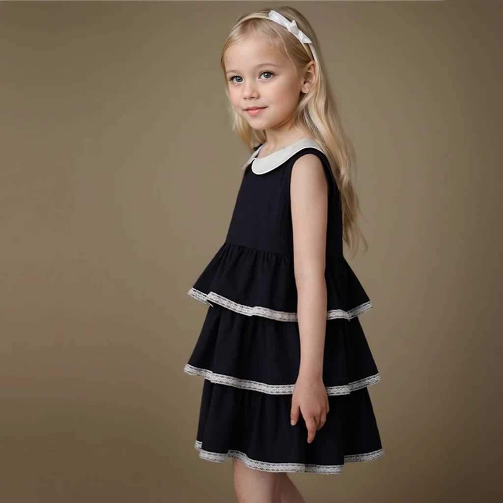 Kids Princess Dresses for Girls Sleeveless Vest Children White Leaf Ball Gown Birthday Wedding Frock Baby Baptism Boutique Dress W250326