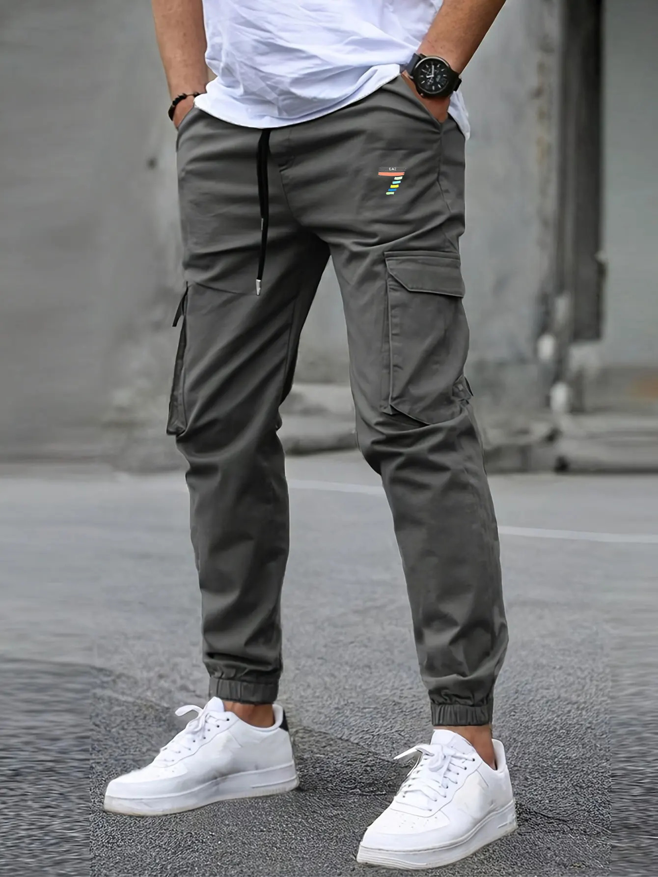 2055 mens casual jogging pants loose fit suitable for cargo drag and drop sports hiking outdoor diagonal w250327