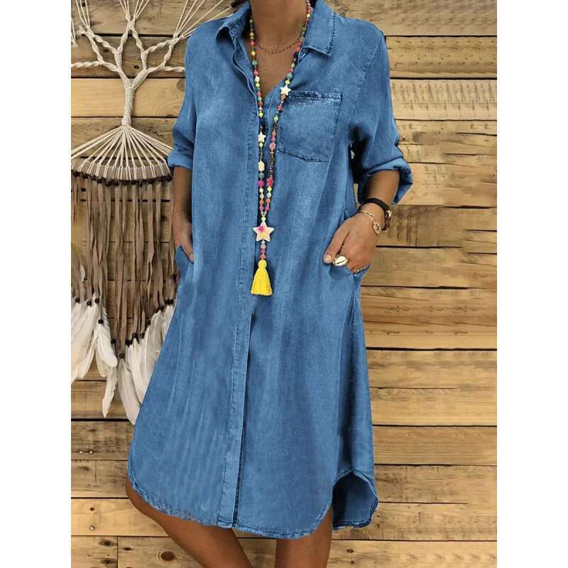 Dongdumaoyi Plus Size Damesdenimjurk Exportkleur Casual Rok A