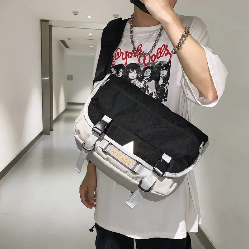 Large capacity messenger bag school used for storing books holidays travel cross body highquality nylon unisex shoulder 250326
