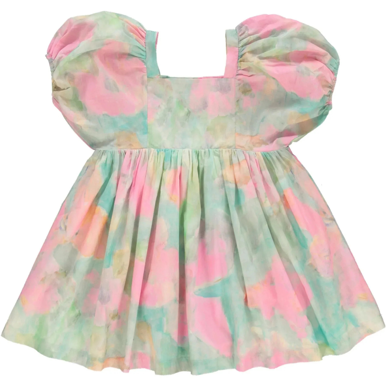 BEBE Knitted Set 2025 Summer Girls Lapel Solid Color Dress Baby Flowers Knitted Sleeveless Top Shorts 250326