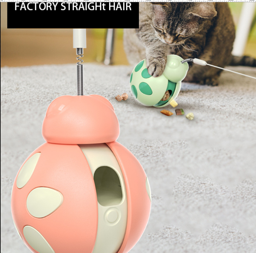 The bright cotton rope of the cat teasing stick attracts the cat's attention and accompanies it to play, suitable for small cat pet supplies
