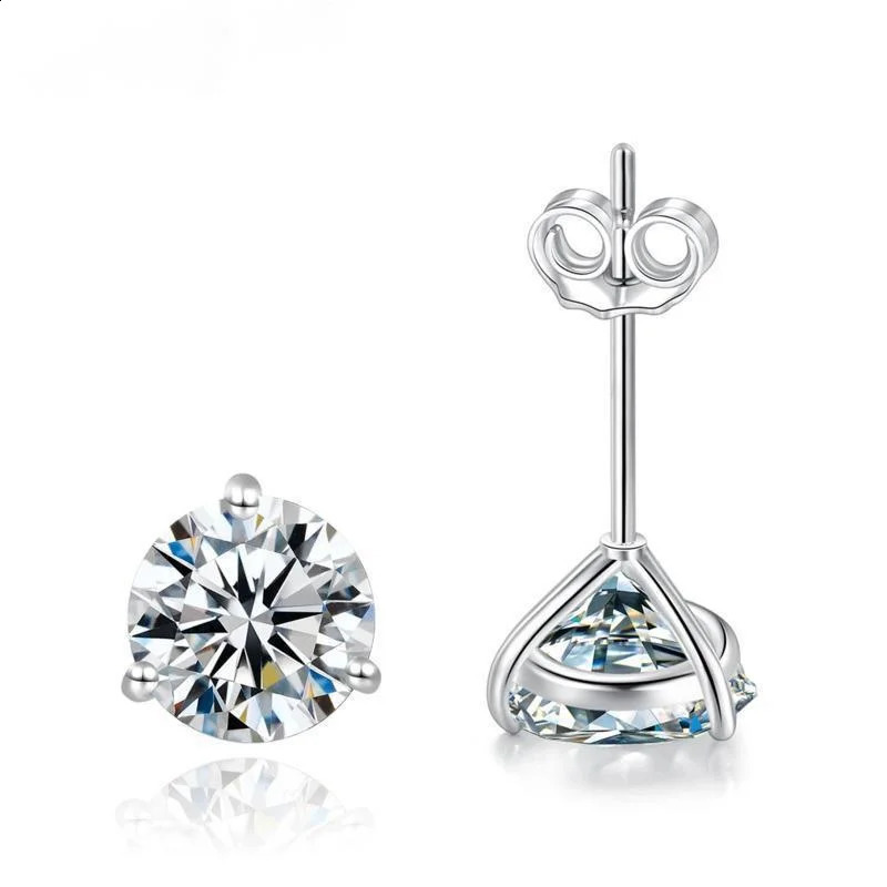 Butterflykiss 0.2-0.5ct Screw Stud Earring D Color 925 Sterling Silver Sparkle Earrings For Women Men Wedding Jewelry 250318