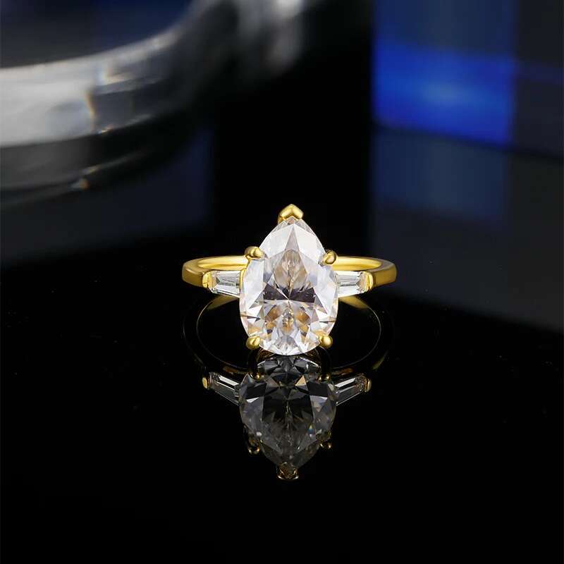 2-8 Carat Pear Cut D Color Moissanite Rings 925 Sterling Silver Waterdrop Diamond Ring Engagement Wedding Bands Jewelry with