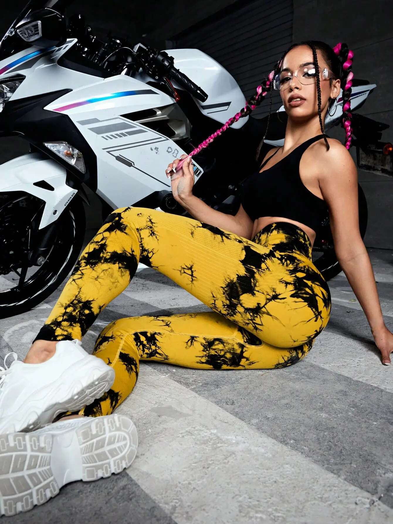 Woma Trendy Yoga Tights High Stretch Tummy Control Gym Seamless Tie Dye Leggings 2023 New