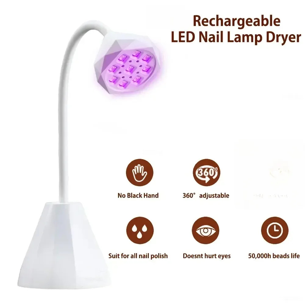 type nail lamp LED dryer UV 360 ° bendable fast drying false polishing glue gel curing table n 250325