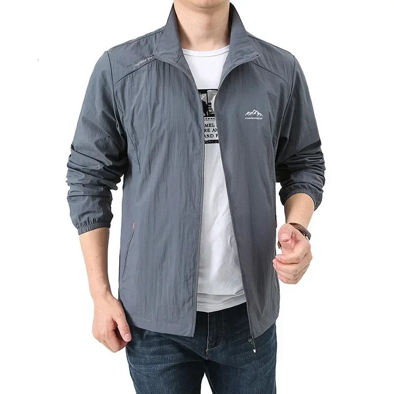 Summer mens sun protection leisure breathable sports windproof and waterproof ultrathin jacket outdoor fishing skin clothing 250327