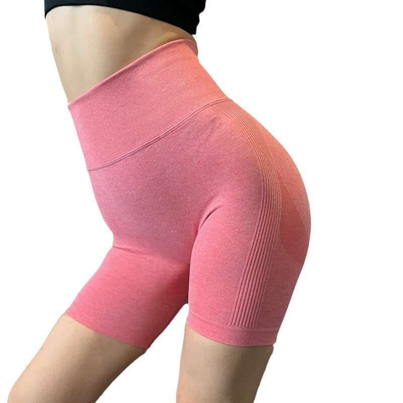 Women Yoga Pants Summer High Waist Sports Shorts For Women Peach Net Red Tight Hip Lifting Yoga Pants Quick Drying Fitness Middle Pants