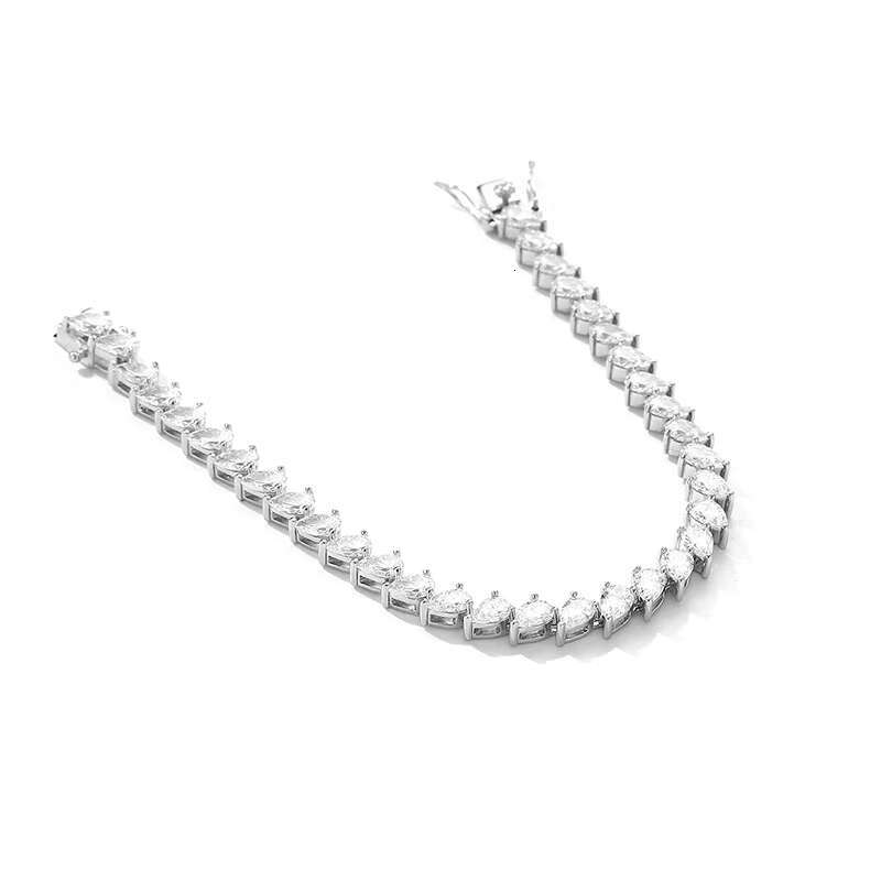 Wholesale Custom New Arrival 0.5CT Water Drop Moissanite 925 Sterling Silver Tennis Bracelet for Women Banquet Jewelry Bracelet