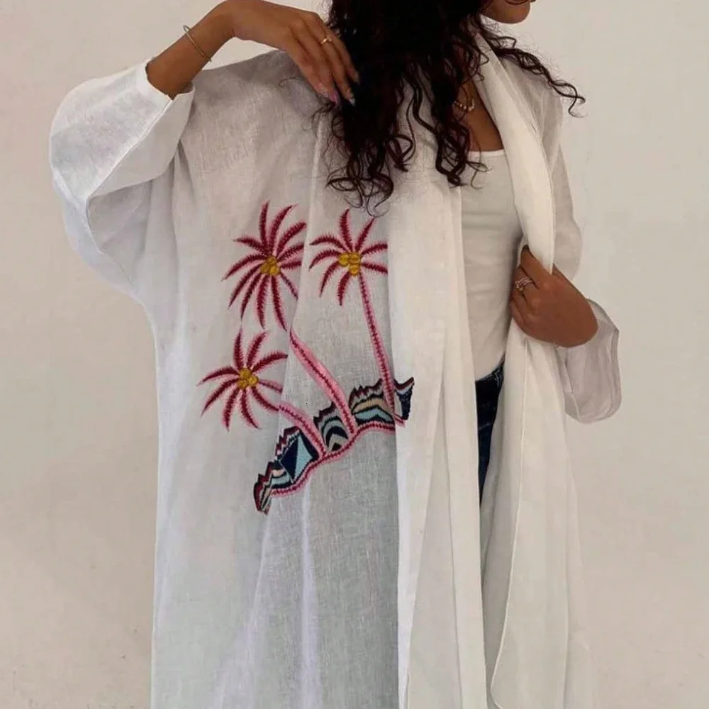 Middle East Open Front Abaya Muslim Full Sleeve Arab y Abayas Kaftan Loose Islamic Maxi Dress Womens Jilbab 250326