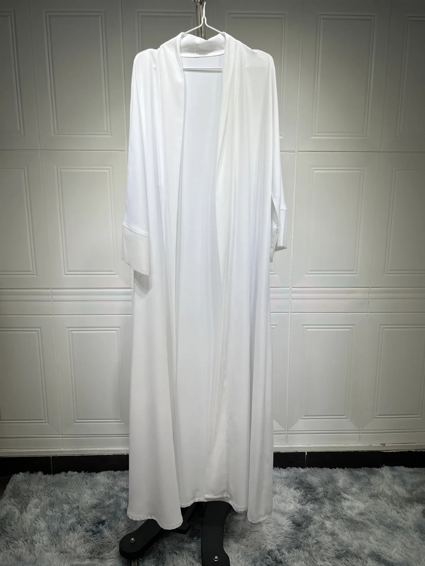 Eid al Fitr Mubarak Djellaba Chiffon Open Abayas Womens White Kimono Fleece Sweater Dubai Kaftan Abaya Islamic Clothing Ramadan Humble Robe 250326