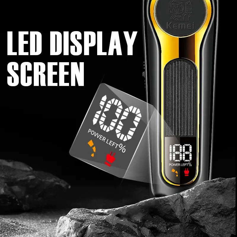 Kemei Rechargeable Hair Clippers kit Professional DLC Blade Electric Trimmer Men Barber Cordless Shaver KM-2242 KM-2351 KM-3209 250324