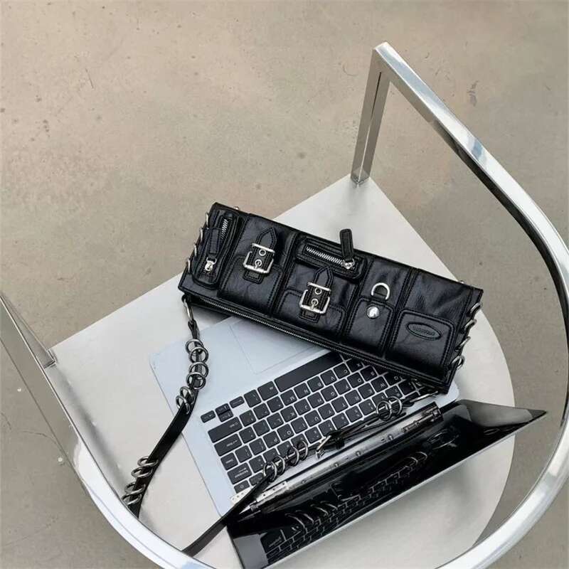 Y2k Vintage Gothic Shoulder Underarm Bag Ladies Sg Bags Leather Rock Girls Zip Cool Bagutte Women Handbags And Purses
