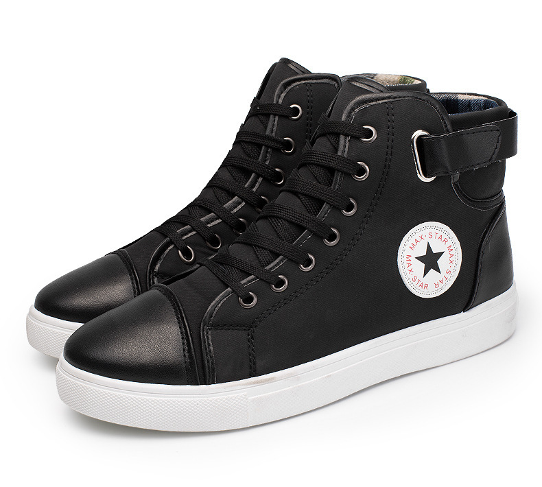 designer shoes new Men's high-top round-logo canvas shoes, Korean style spring versatile sneakers for student couples