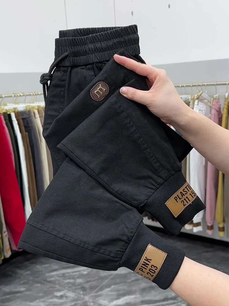 Top Quality Autumn Spring Women 2024 New Cotton Jeans Elastic Waist Harem Pants Casual Sports Trousers Female