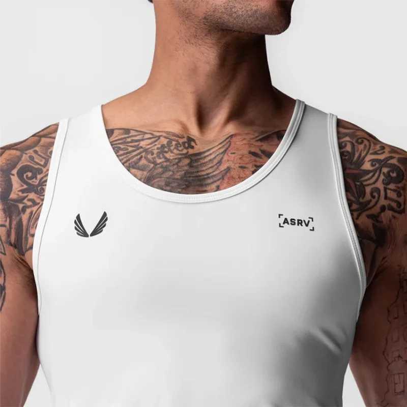 Mens summer quick drying compression vest sleeveless sportswear striped gym clothing fitness single vest X250327