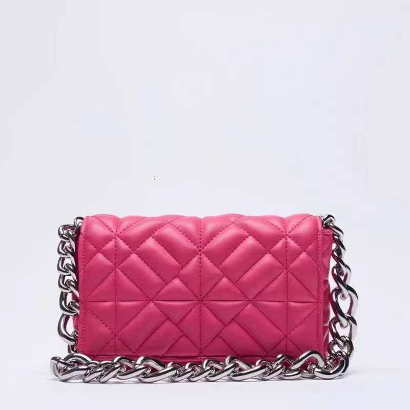 summer Lingge New Versatile Thick Chain Quilted Single Shoulder Rice Embroidered Small Square Bag