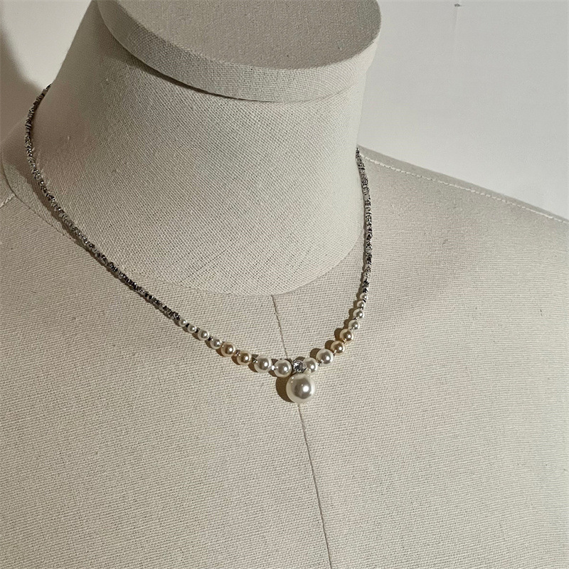 Classic Silver Finish Pearls on a Fine Chain - Timeless Neckwear for Every Occasion