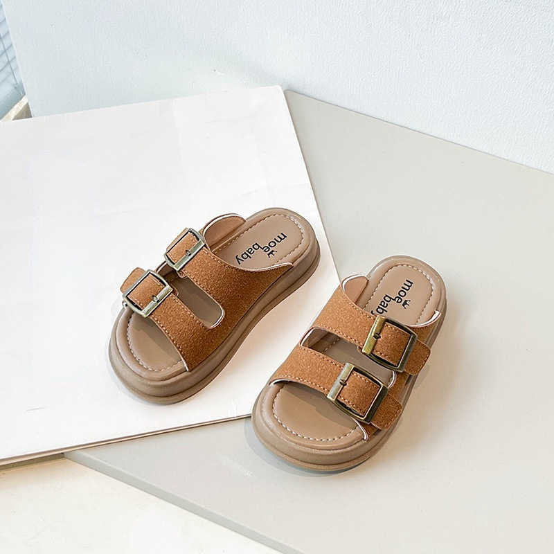 Slipper Summer New Buckle Sandals Casual Fashion Cross Sandals for Boys and Girls Open Toe Soft Sole Princess Shoes Roman Shoes S25326