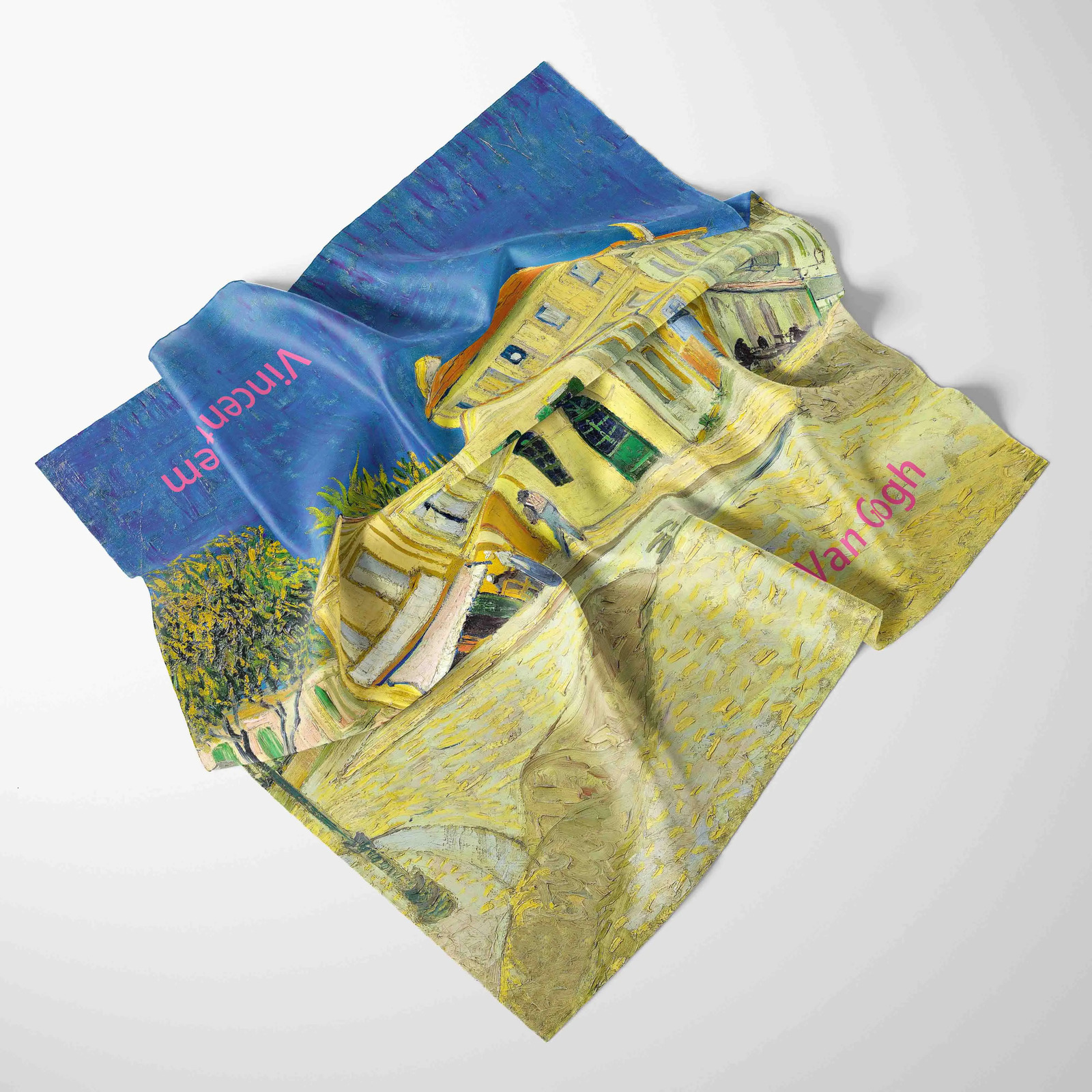 Womens Oil Painting Silk Scarf Printing Female Founder Scarf Handle Kerchief Fashion Head Founder Square Scarf 250322
