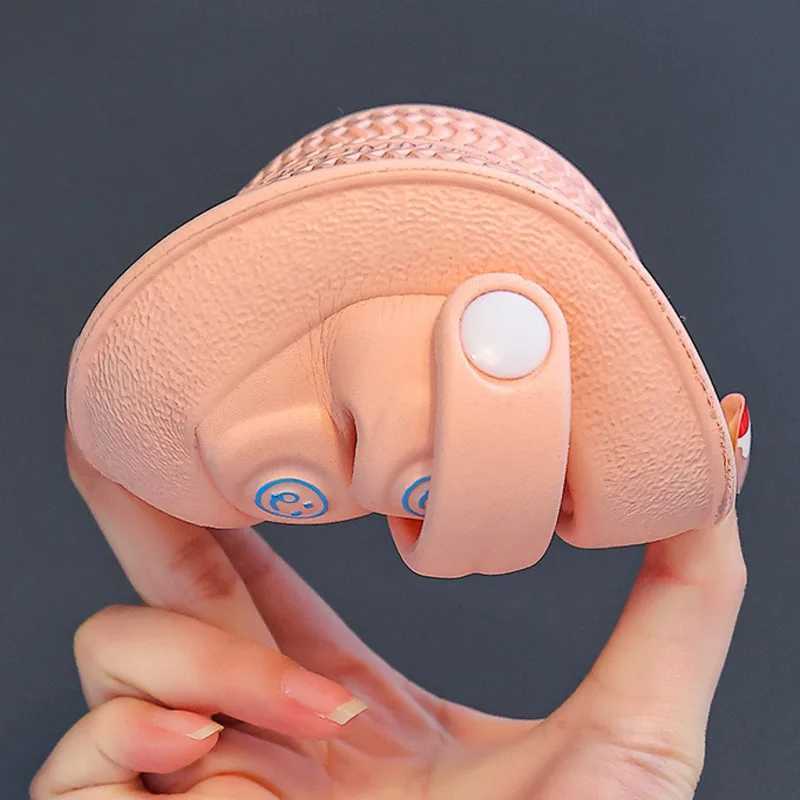 Slipper 2025 Solid Smiling Boy and Girl Slide Summer EVA Childrens Outdoor Sandals Soft Bottom Waterproof Childrens Beach Slide S25326