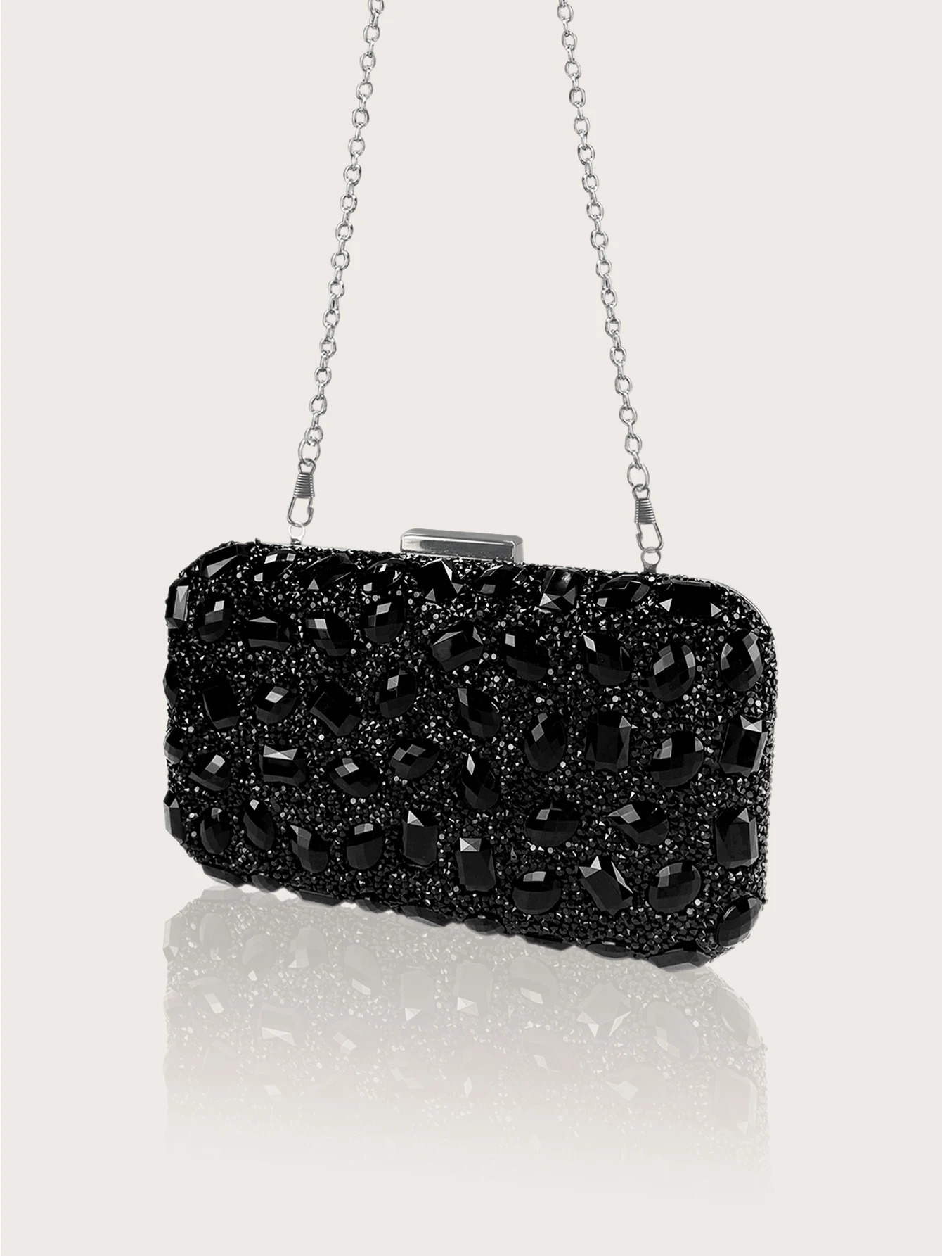 Fashionable y simple rhinestone party clutch and luggage exquisite elegant womens evening bag equipped with gorgeous pendant necklace bracel 250326