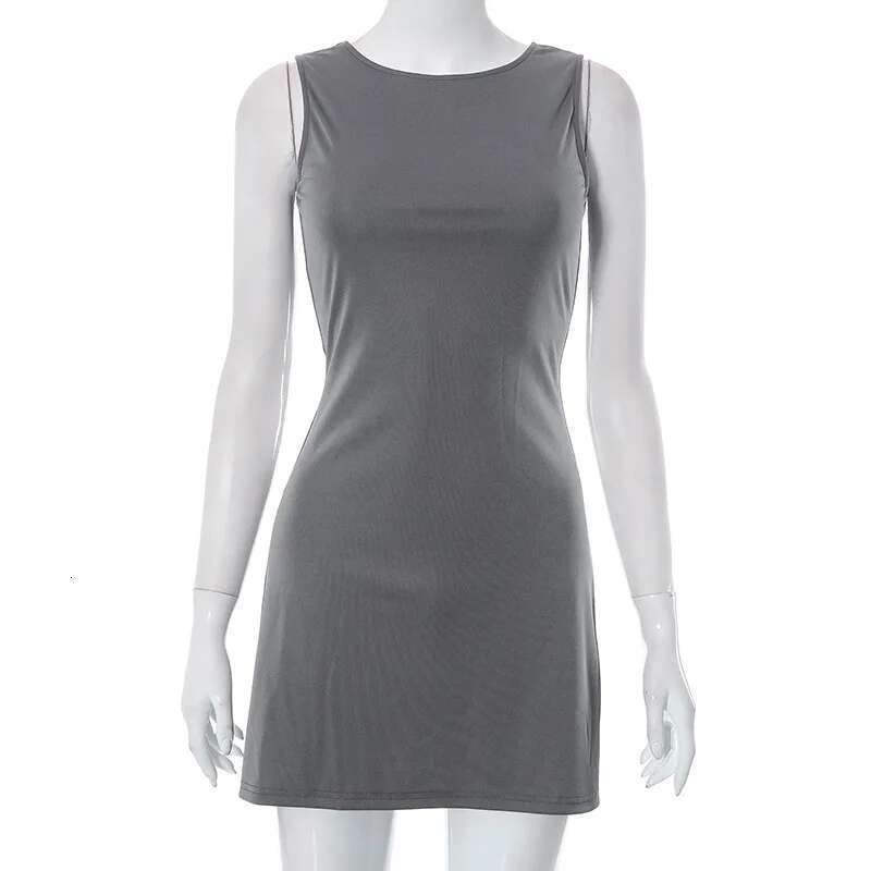 Slim Woman Knit Dress Sleeveless A-e Female O-Neck Seveless Mini Dresses Sheath 2025 Summer Clothing Streetwear Y2K Qtraf2411