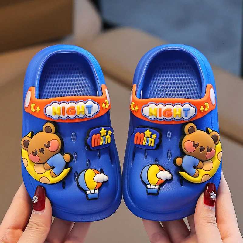 Slipper Cute rabbit bear beach slider suitable for childrens summer soft soled girls boys zippered shoes EVA anti slip childrens slider S25326
