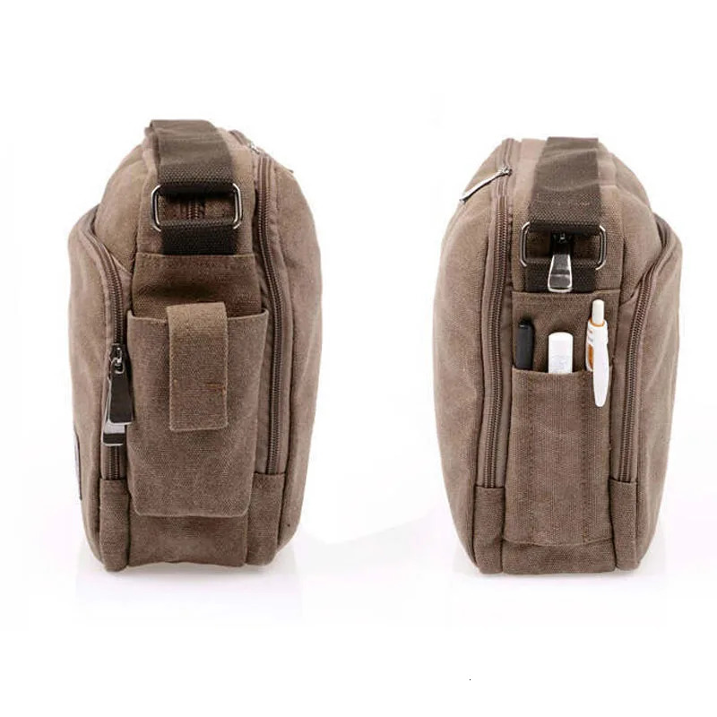 High quality multifunctional canvas travel bag mens messenger cross luxurious retro style briefcase 250326