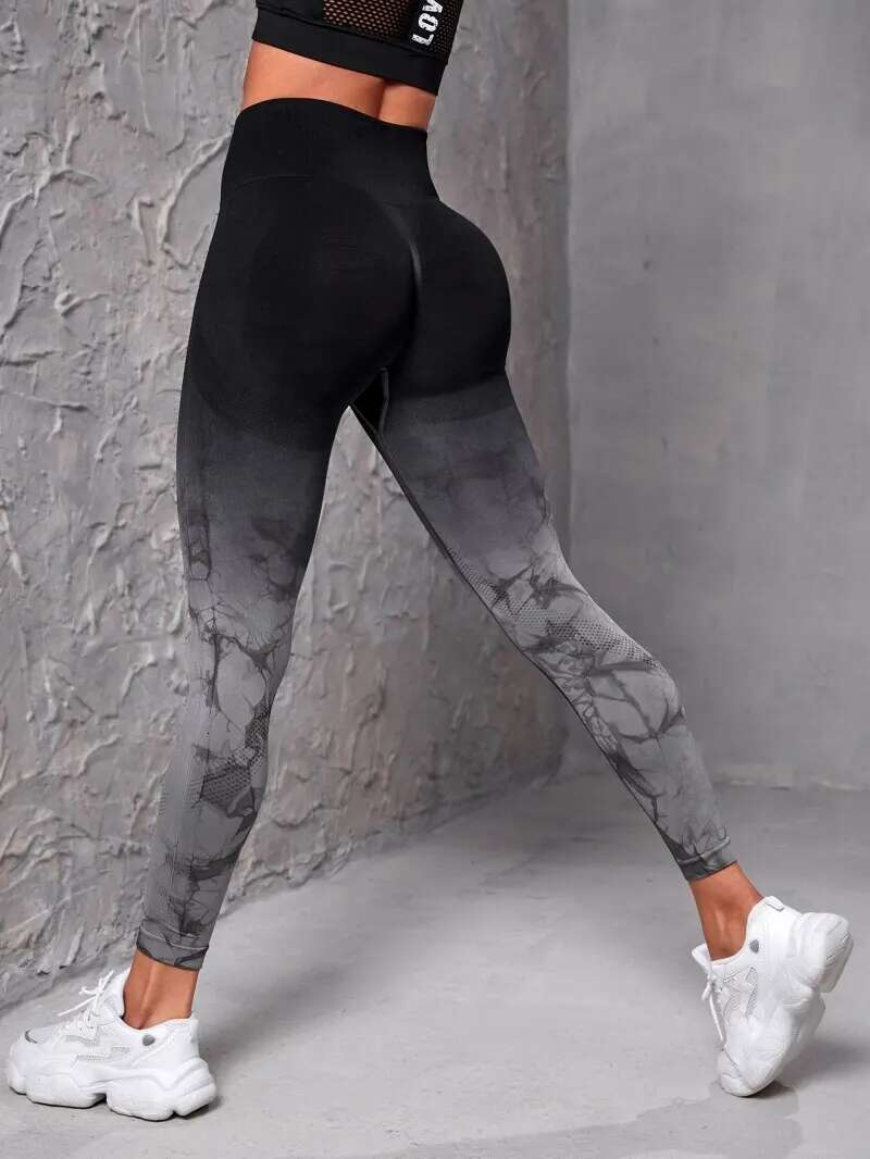 Yoga Pants Women Seamless Push Up Sports Fiess Joggings High Waist Gym Workout Scrunch Tie Dye Running Leggings