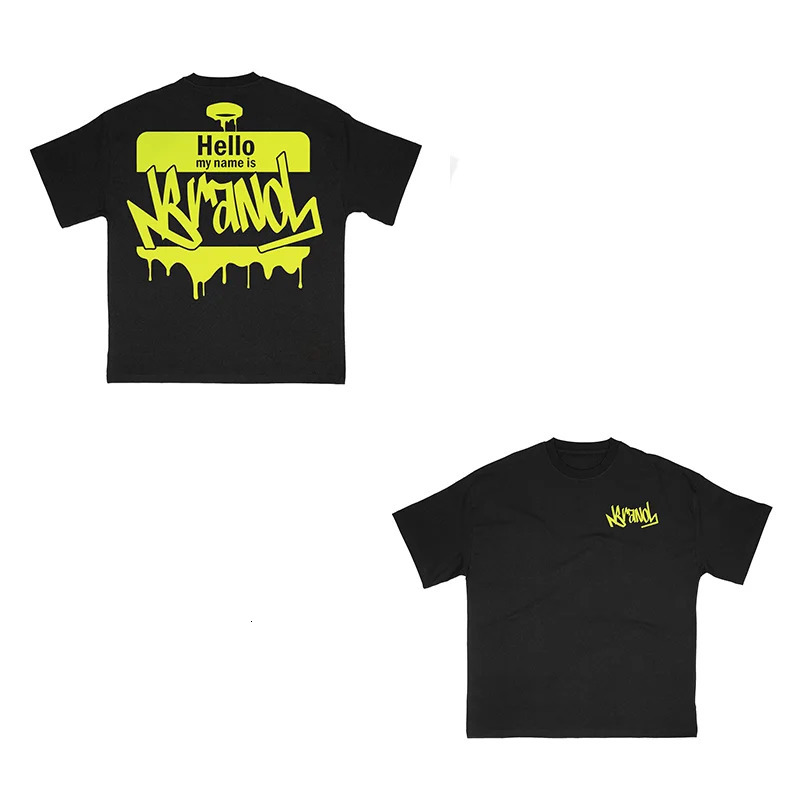 2025 Crew American Retro Y2K Neck Cotton Print Oversized Hip Hop Tshirt Mens High Quality Loose Trend Short Sleeve Women INS 250318