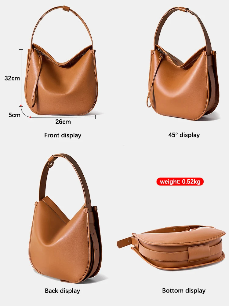 Zency Womens Brown Messenger Bag Soft Leather Fashion Girls Handbag y ner Shoulder Large Capacity Tramp 250326